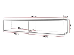 TV-bord Scientia I (Hvid + Glansfuld hvid)
