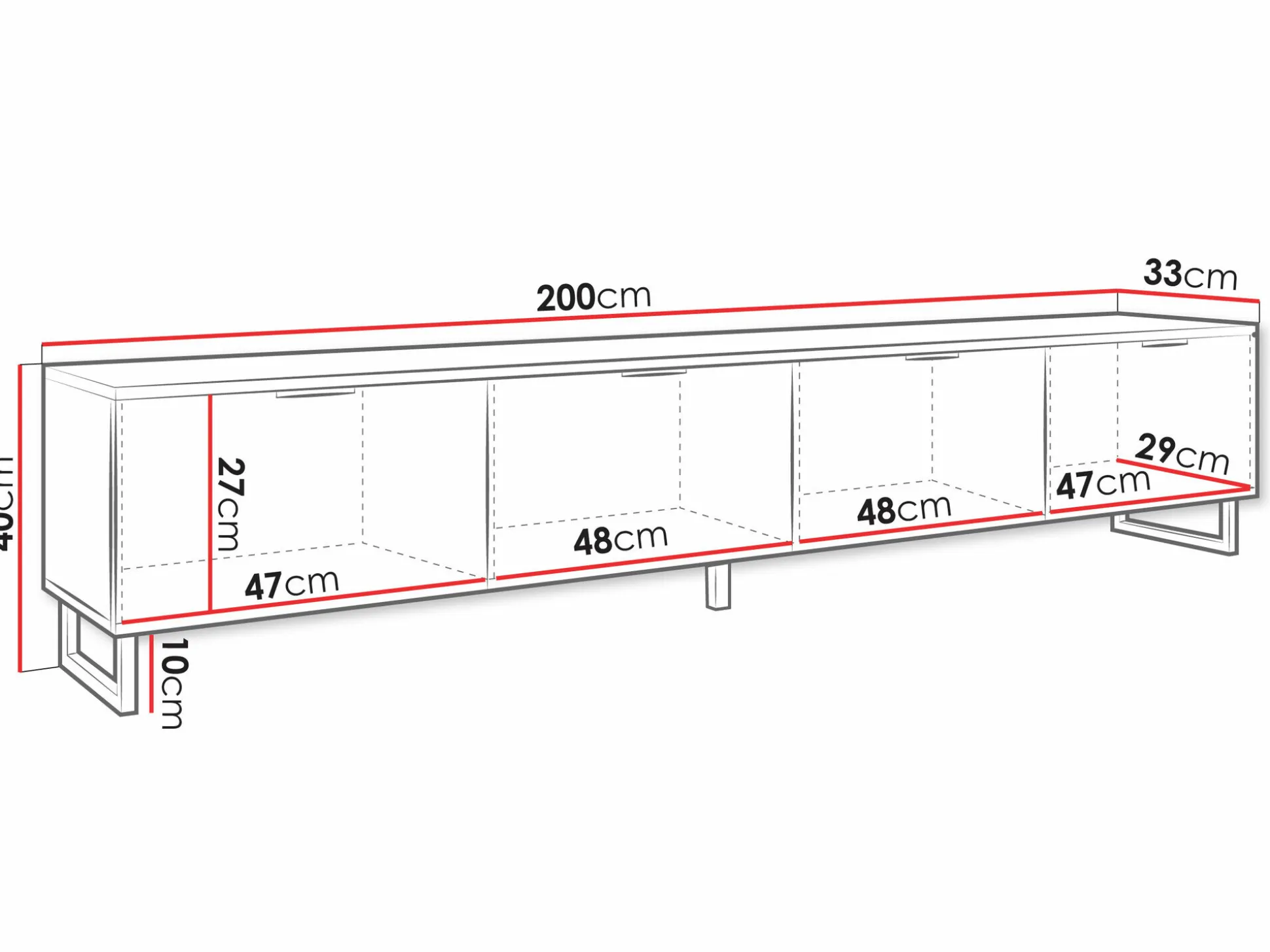 TV-bord Scientia II (Sort + Grafit)