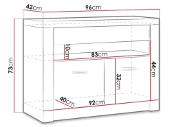 TV-bord Serfeno 107 (Mørk aske)