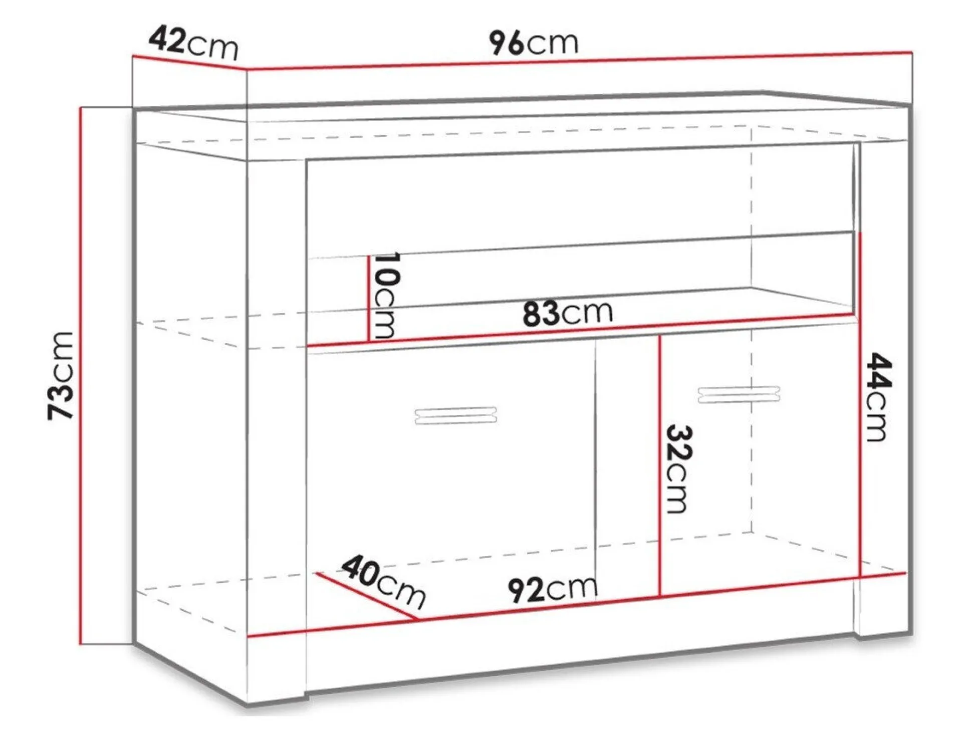 TV-bord Serfeno 107 (Mørk aske)