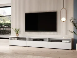 TV-bord Serodeu 105 (Hvid + Glansfuld hvid)