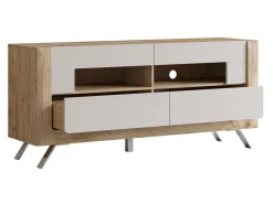 TV-bord Sovera 105 (Gylden eg + Lys grå)