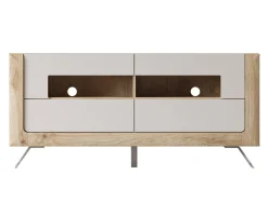 TV-bord Sovera 105 (Gylden eg + Lys grå)