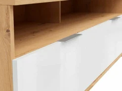 TV-bord Tivetra 109 (Artisan eg + Glansfuld hvid)