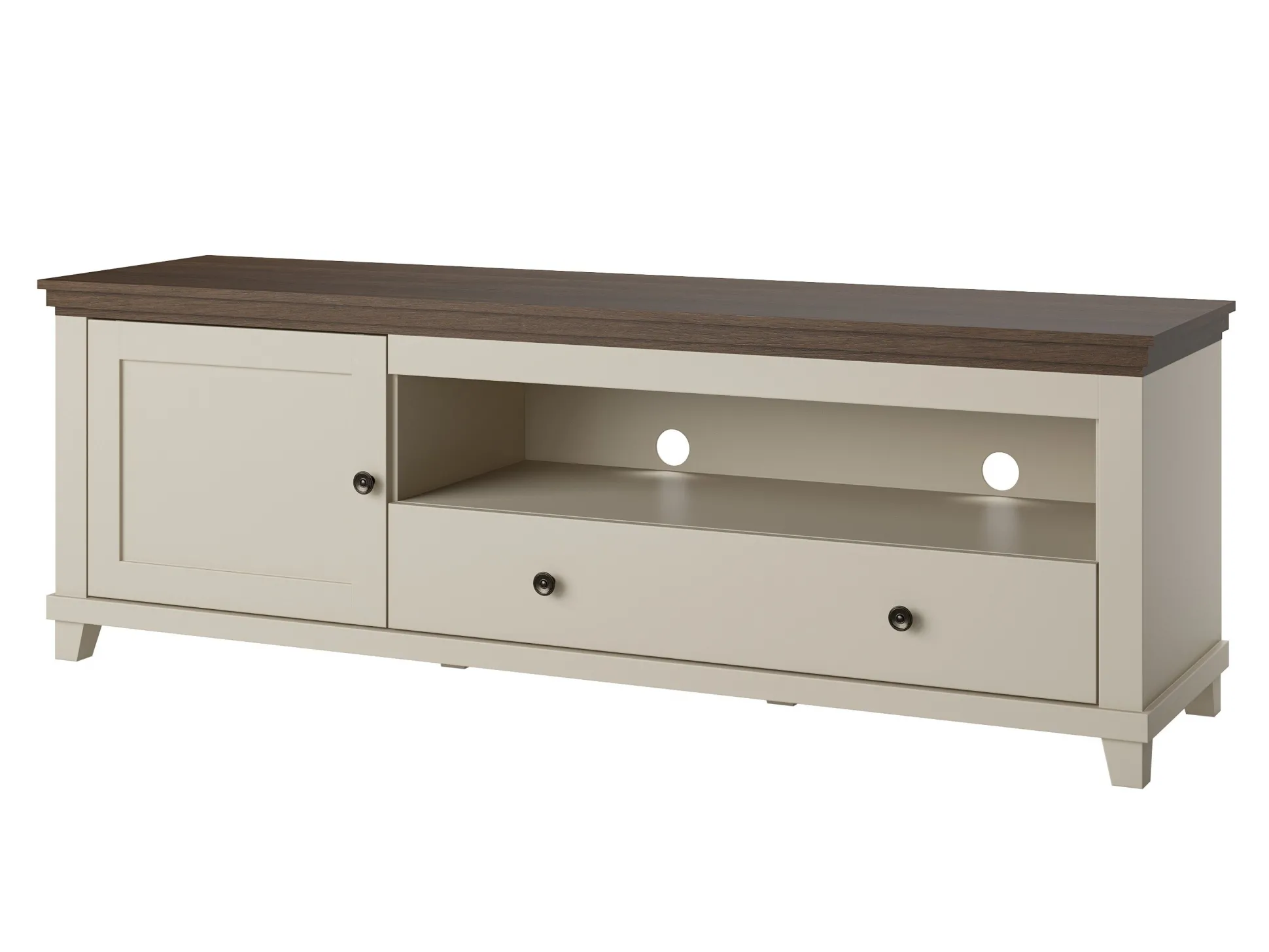 TV-bord Tolnue 104 (Lys beige + Egetræ)