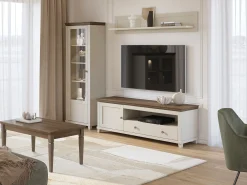 TV-bord Tolnue 104 (Lys beige + Egetræ)