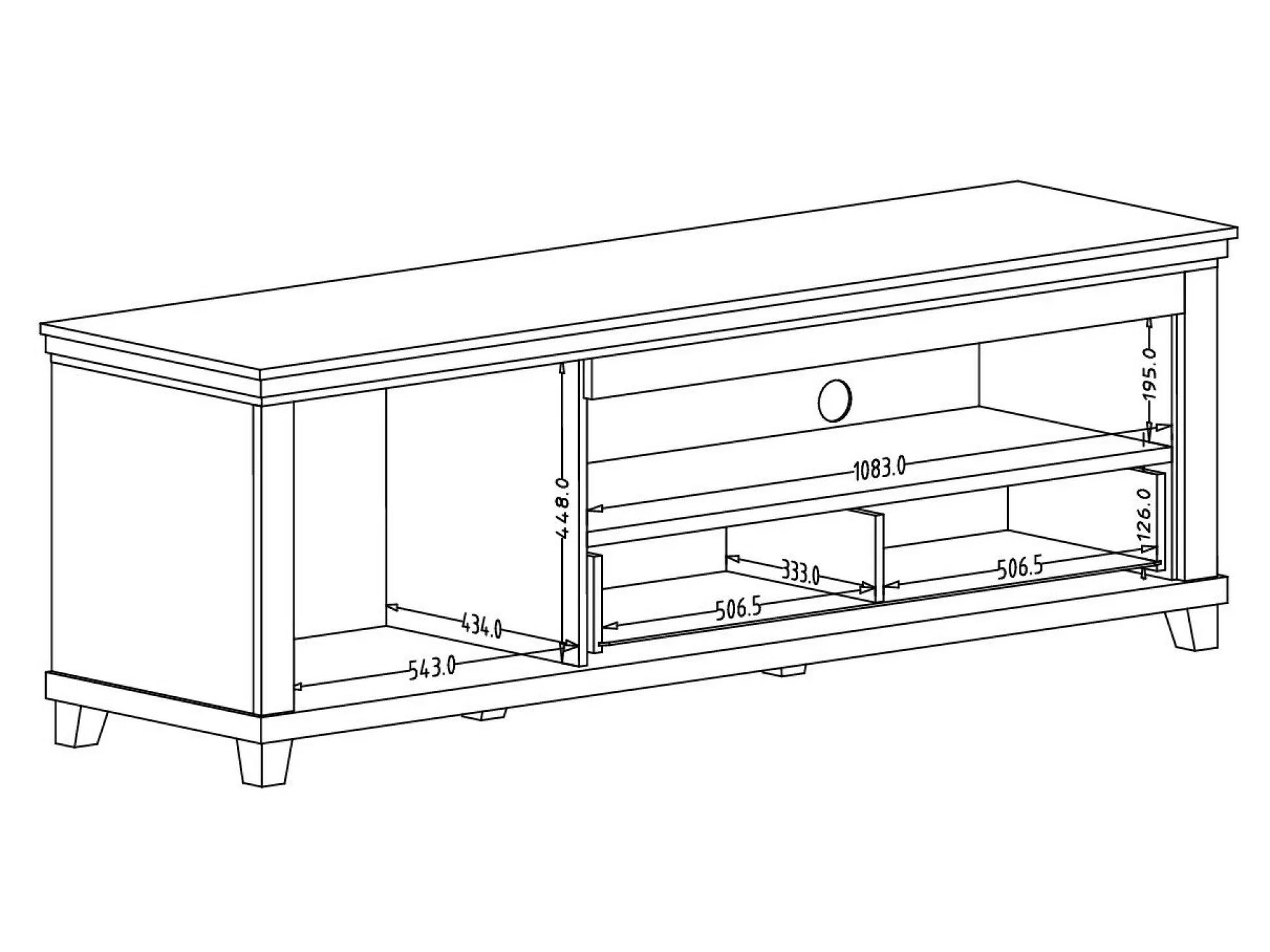 TV-bord Tolnue 104 (Lys beige + Egetræ)
