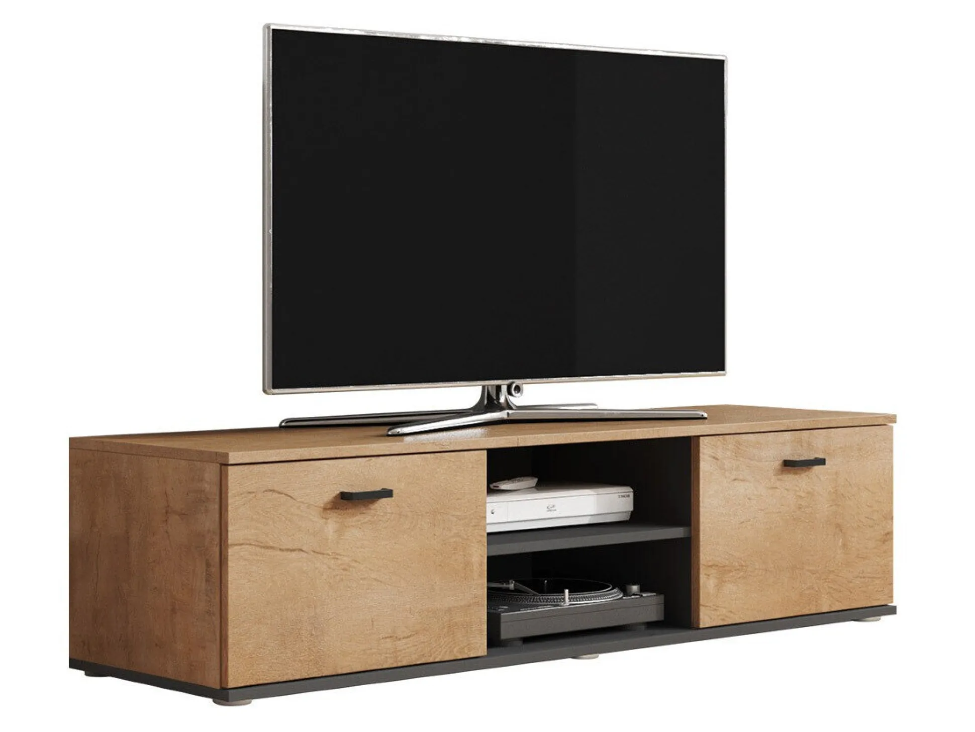 TV-bord Tornola 100 (Lefkas eg + Sort)