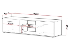 TV-bord Tornola 100 (Lefkas eg + Sort)
