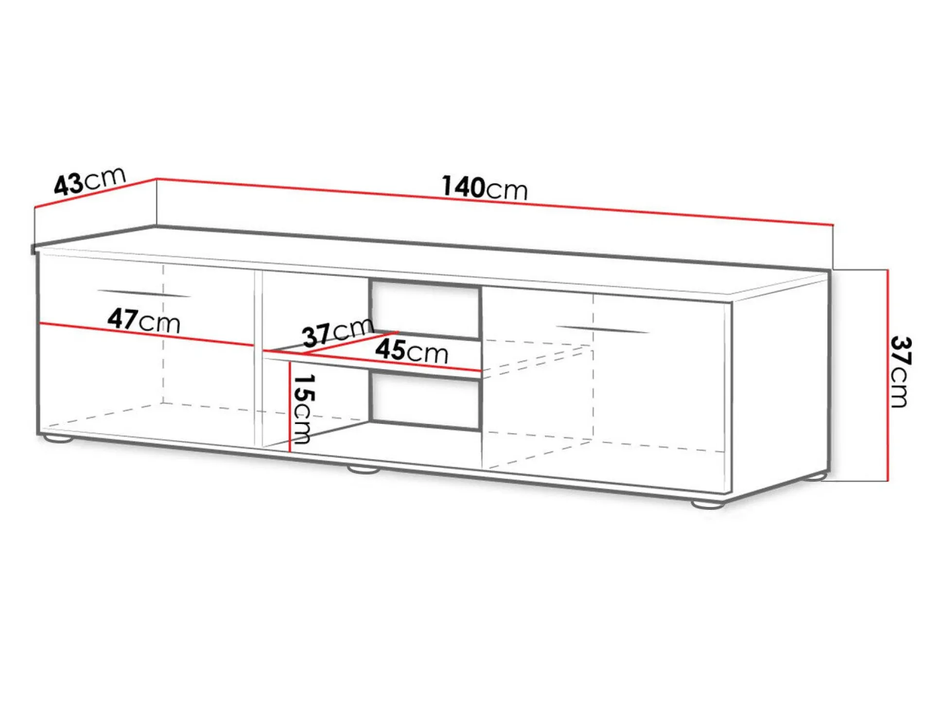 TV-bord Tornola 100 (Lefkas eg + Sort)