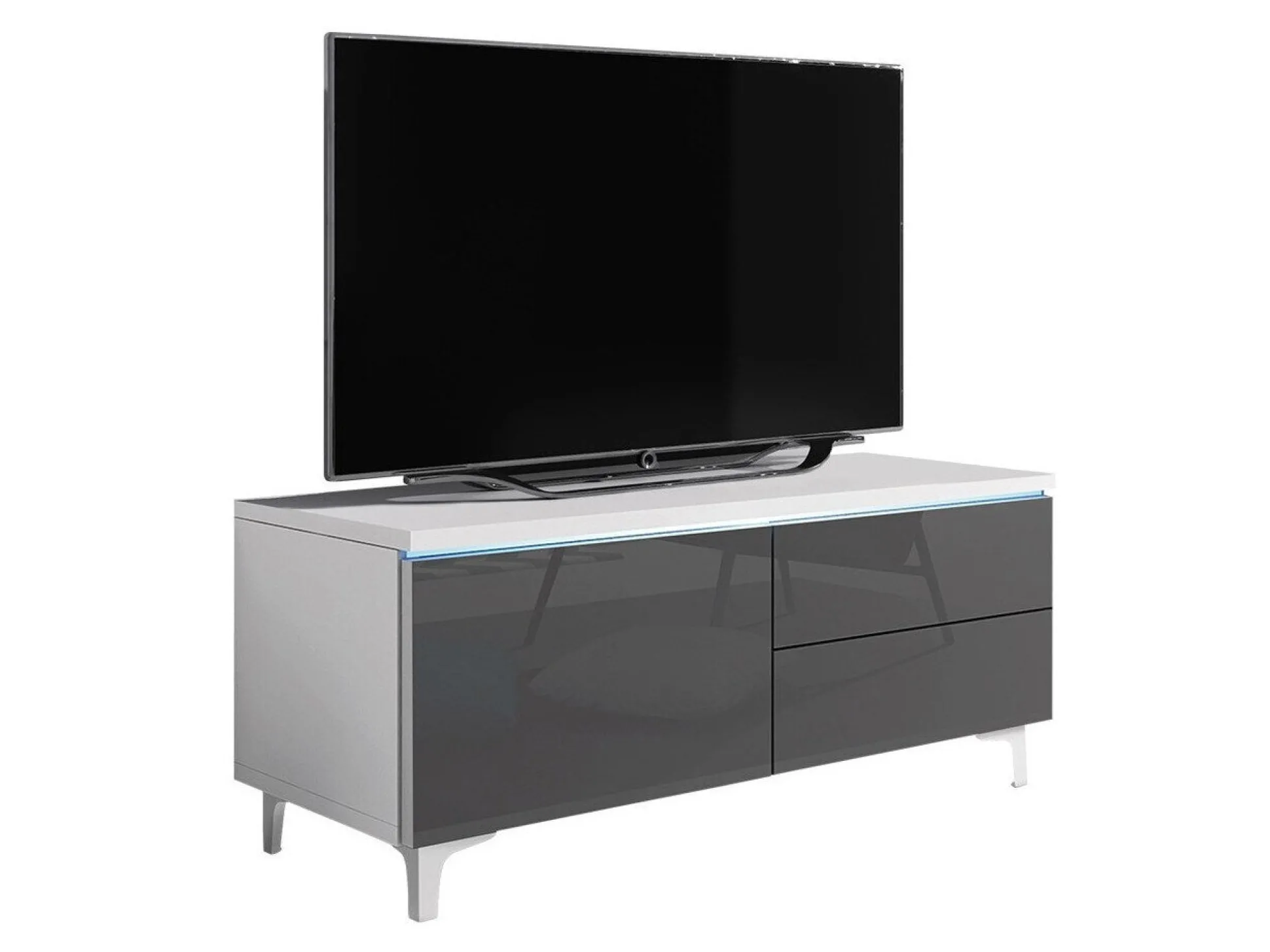 TV-bord Uva III (Hvid + Gloss grå)