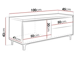 TV-bord Uva III (Hvid + Gloss grå)