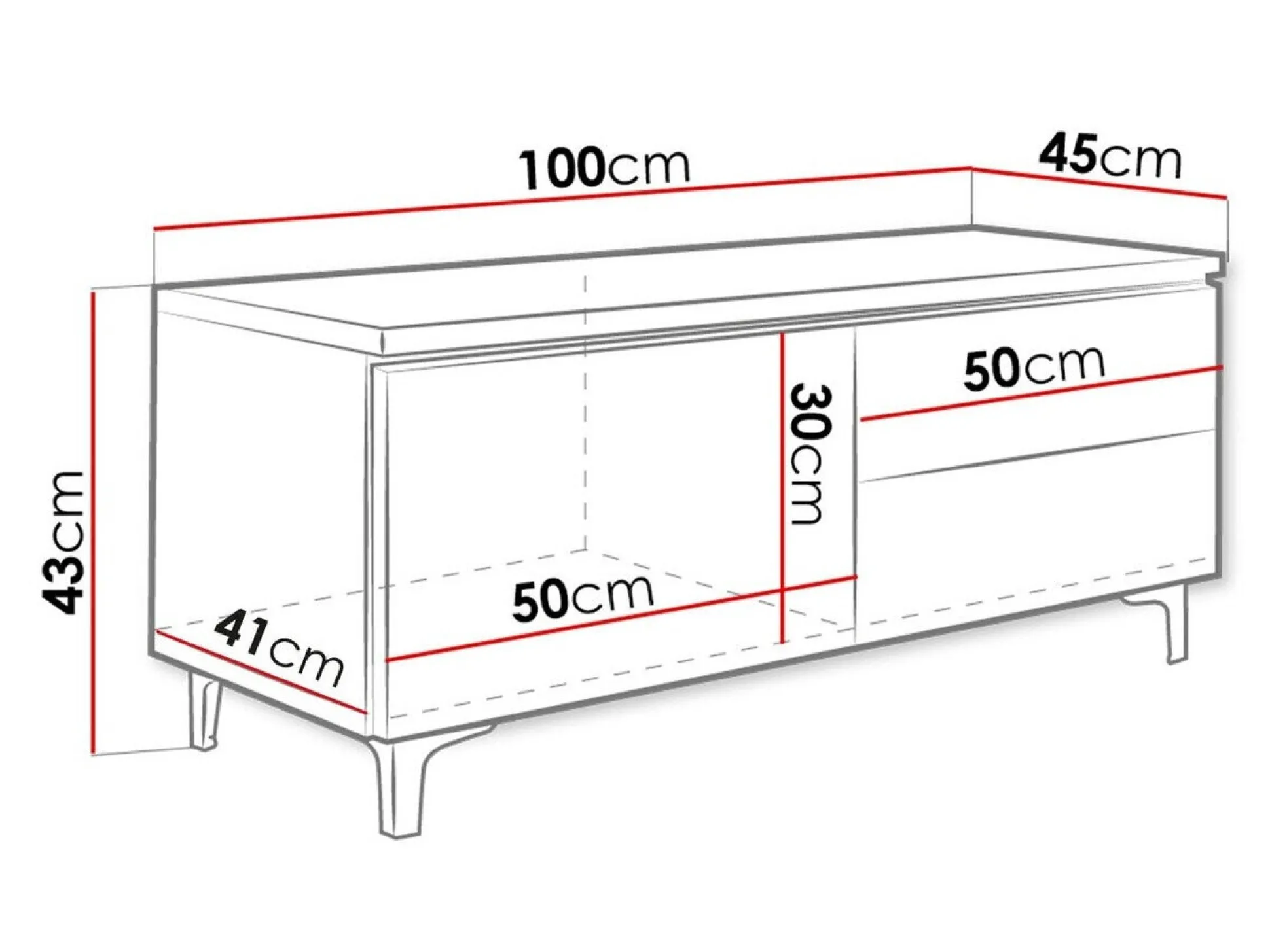 TV-bord Uva III (Hvid + Gloss grå)