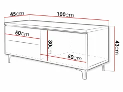 TV-bord Uva VI (Hvid + Glansfuld hvid)