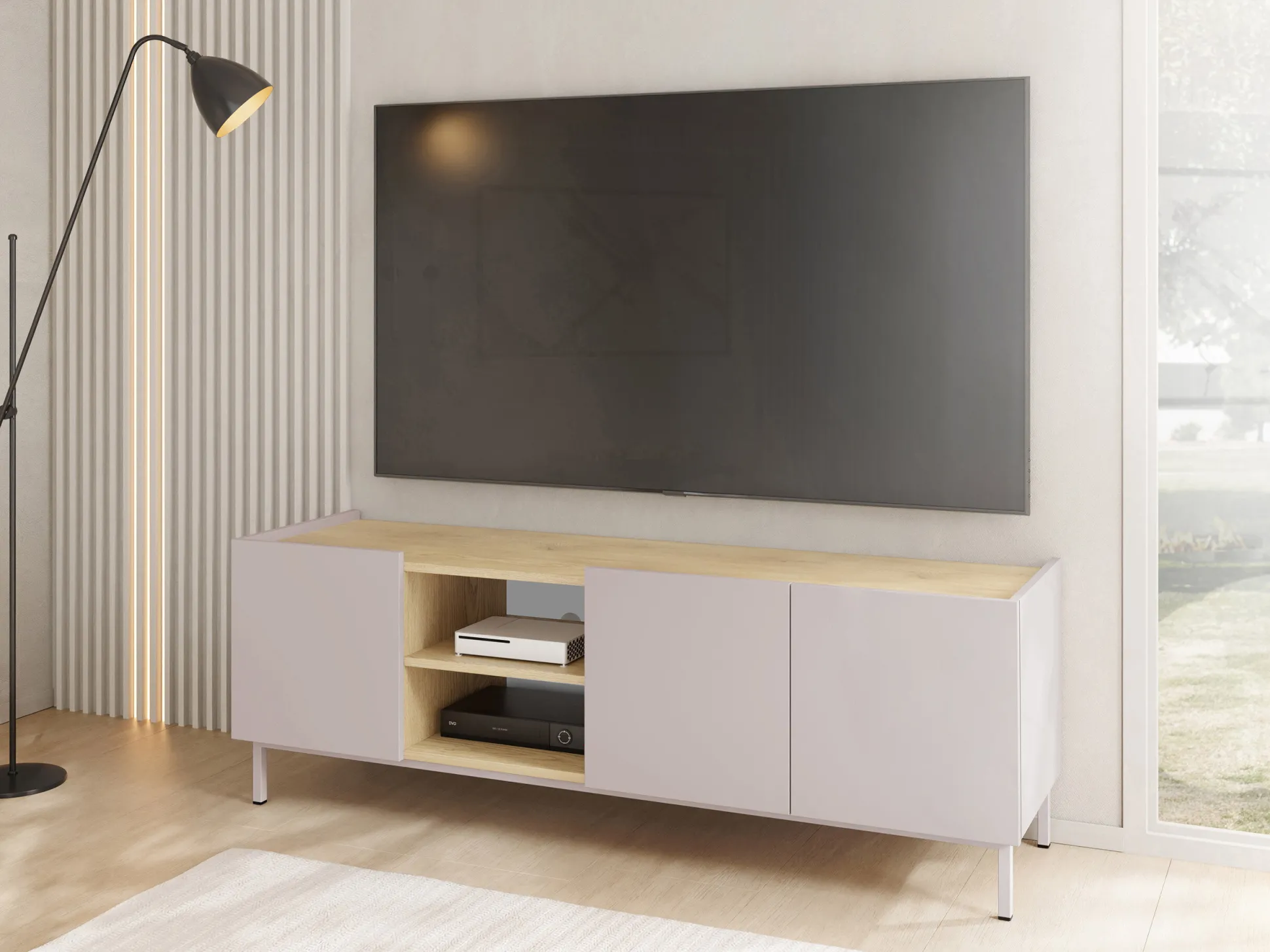 TV-bord Veldome 102 (Kashmir + Egetræ)