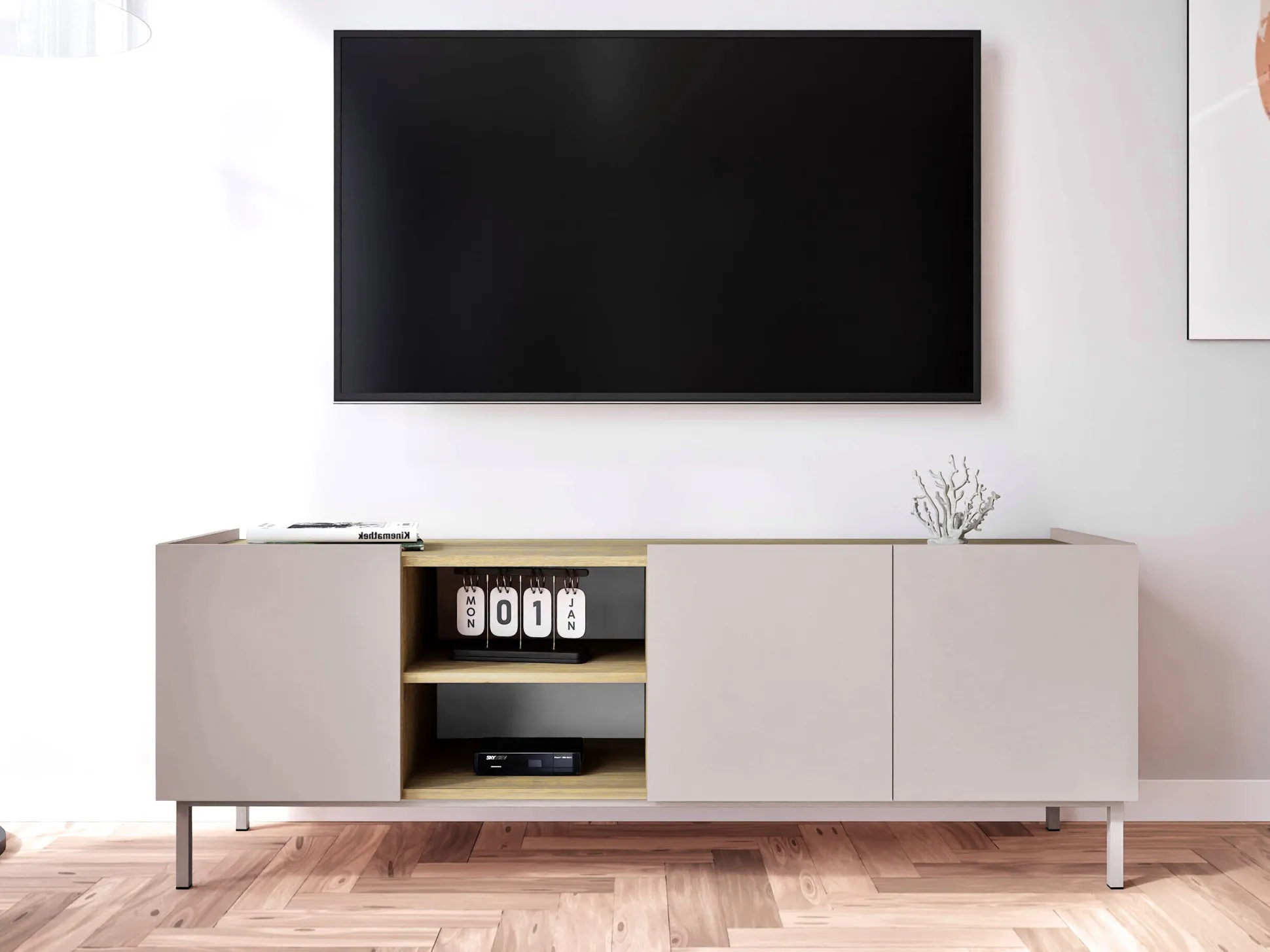 TV-bord Veldome 102 (Kashmir + Egetræ)