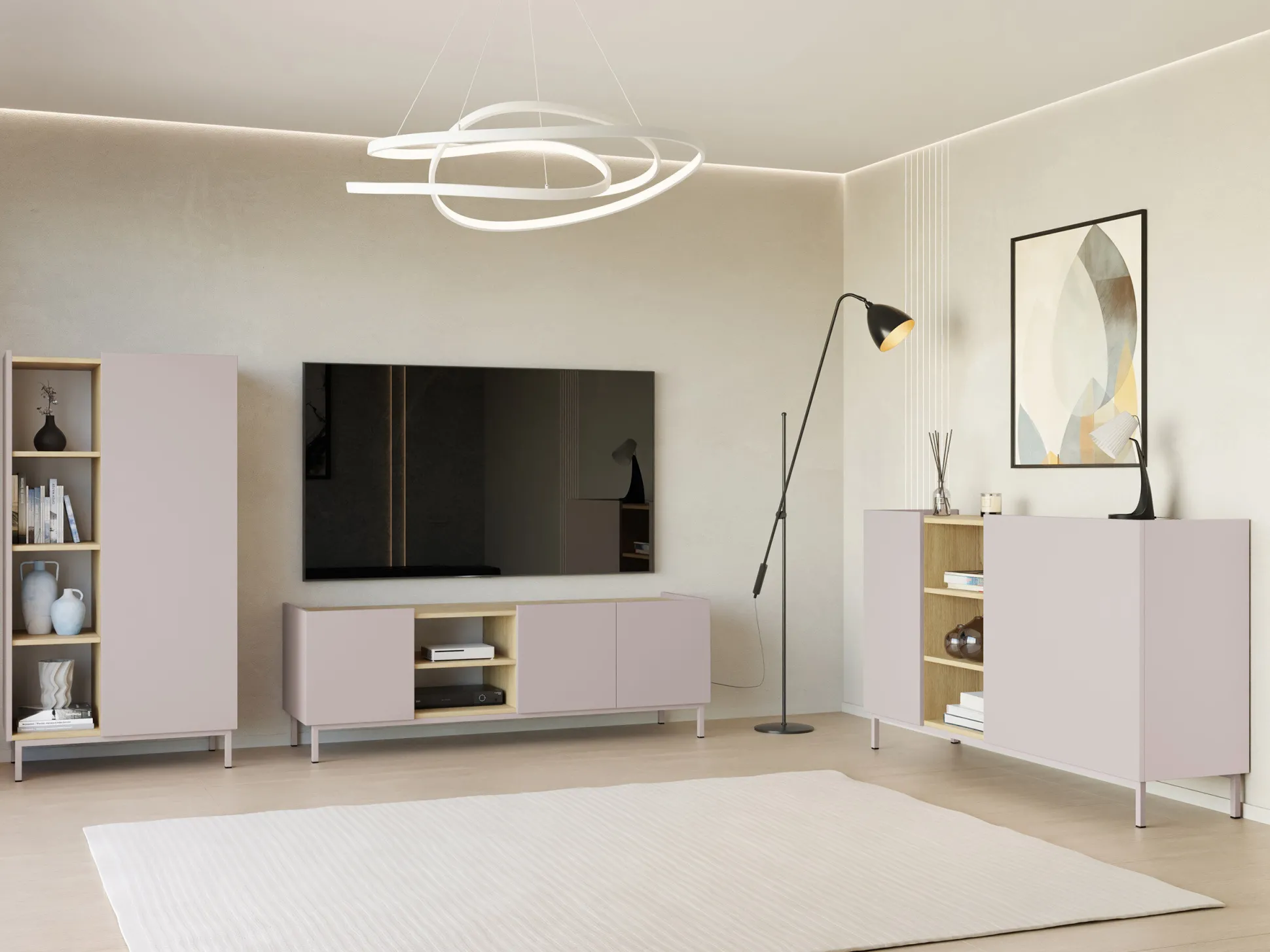 TV-bord Veldome 102 (Kashmir + Egetræ)