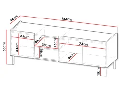TV-bord Veldome 102 (Kashmir + Egetræ)