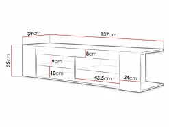 TV-bord Ver (Sort + Blank sort)