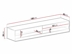 TV-bord Vilrin (Hvid + Glansfuld hvid)
