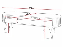 TV-bord Vitum I (Gylden + Hvid)