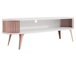 TV-bord Vitum II (Lyserød + Hvid)