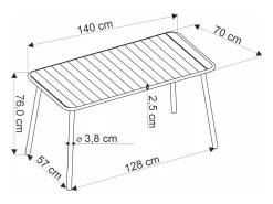 Udendørs bord Houston 1960 (Sort)