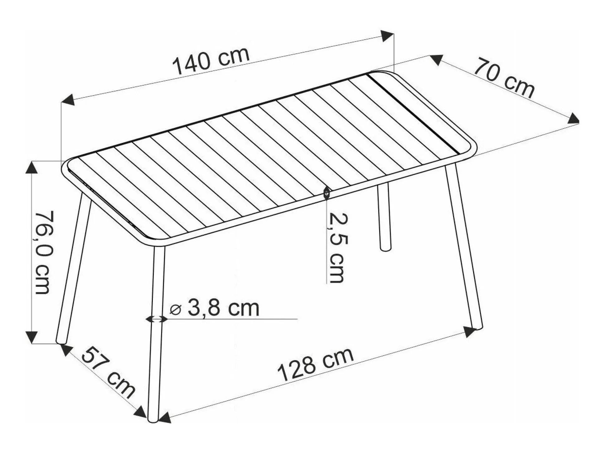 Udendørs bord Houston 1960 (Sort)