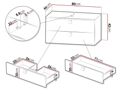 Vægbadeværelsesskab til håndvask Panium (Hvid)