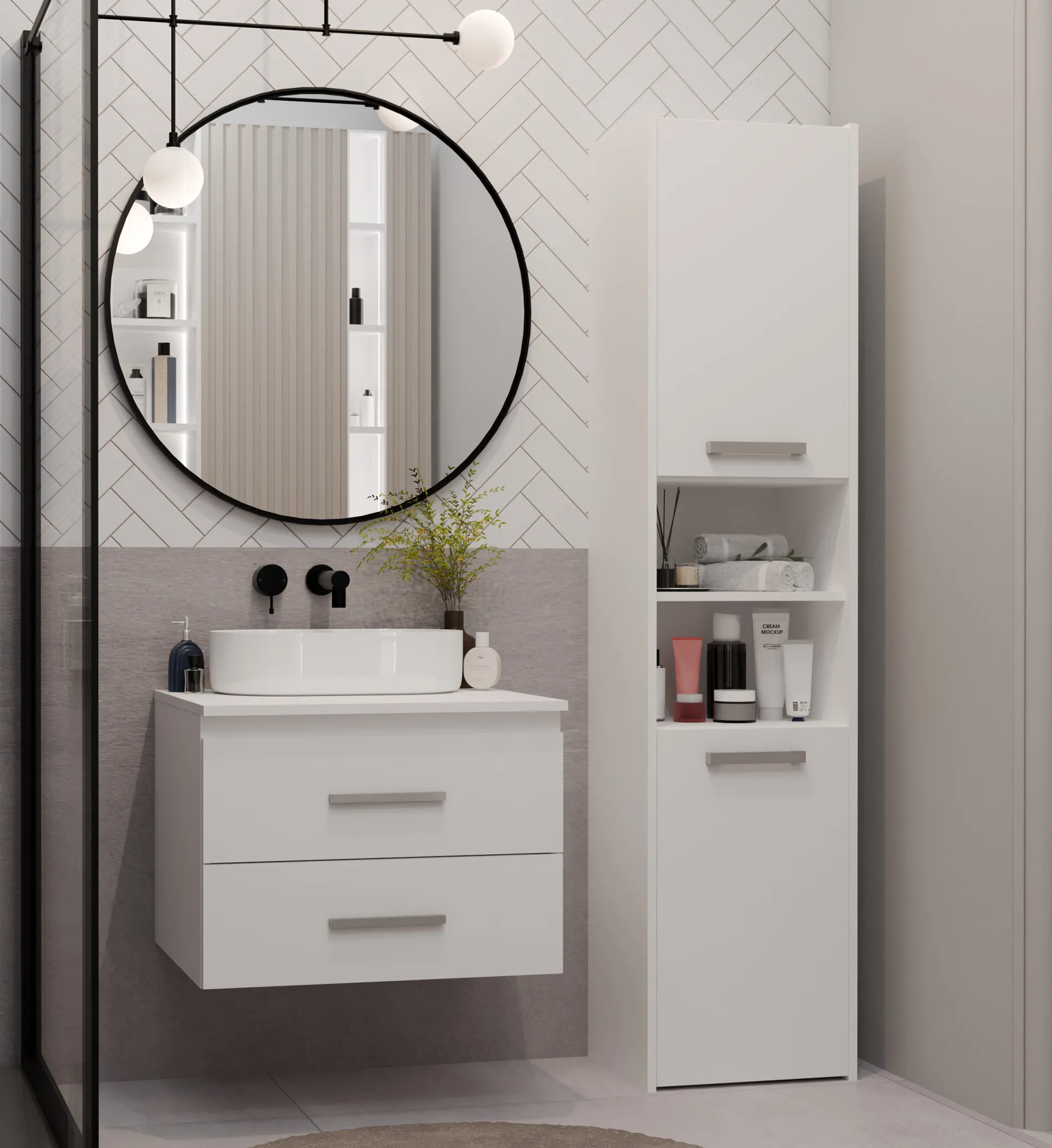 Vægbadeværelsesskab til håndvask Nolmaru 112