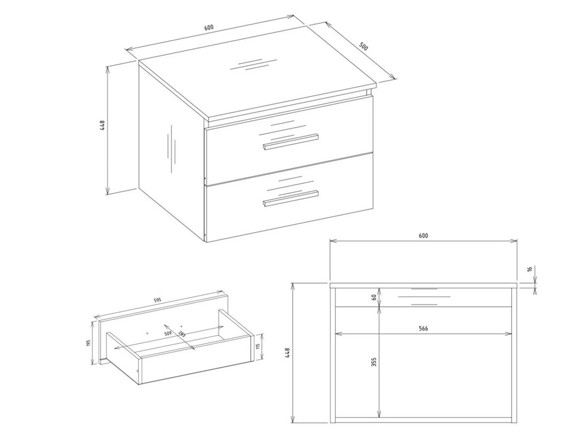 Vægbadeværelsesskab til håndvask Nolmaru 112