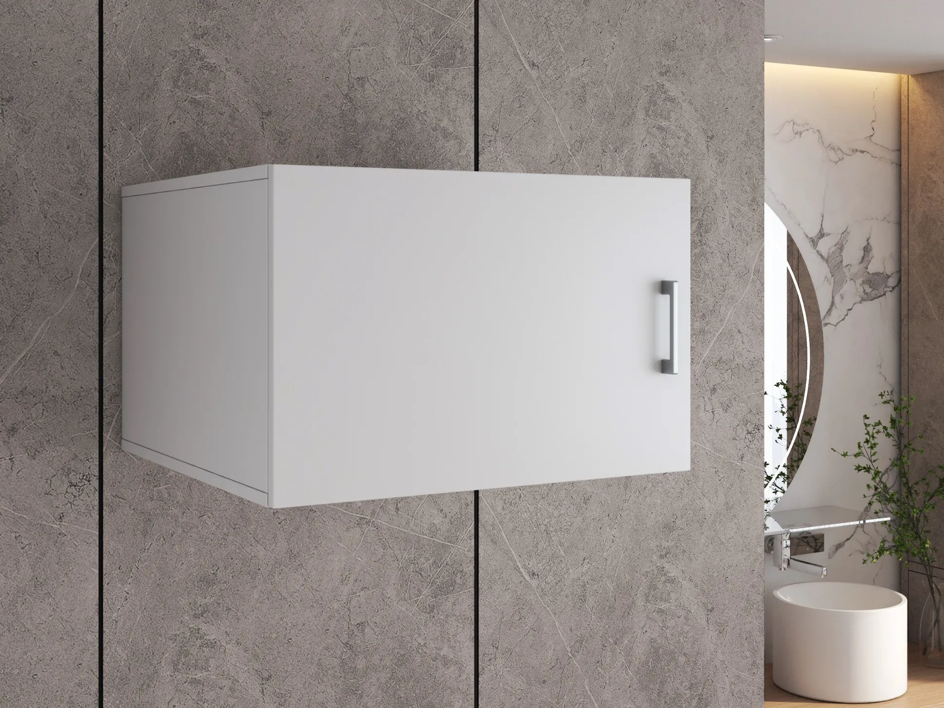 Vægmonteret badeværelsesskab Novdele 104 (Hvid)