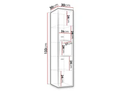 Vægmonteret badeværelsesskab Velum (Sort + Artisan eg)