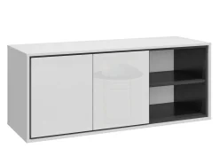 Vægmonteret badeværelsesskab Tecavu 104 (Glansfuld hvid + Hvid)