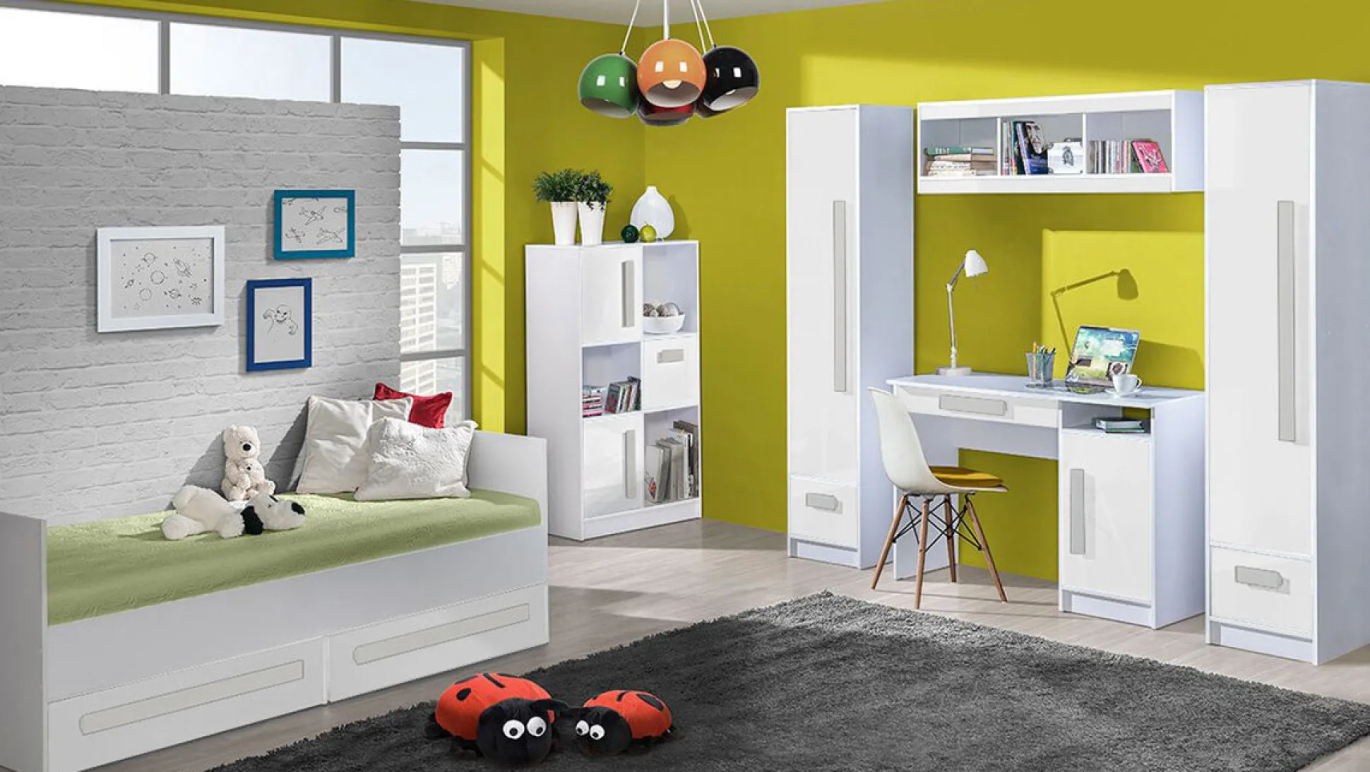 Vægreol Merevari 106 (Hvid + Blankt Turkis)