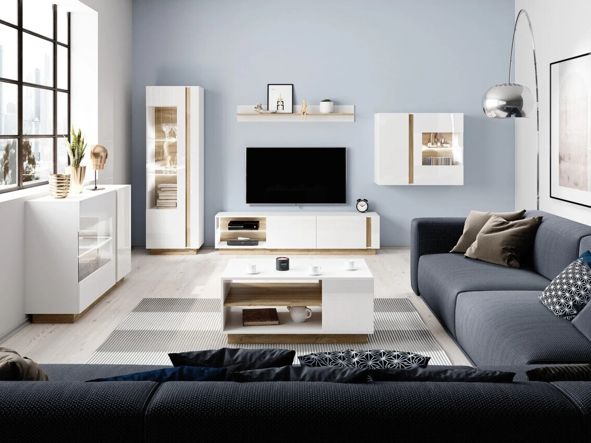 Vægreol Novbela 112 (Hvid + Glansfuld hvid + Grandson eg)