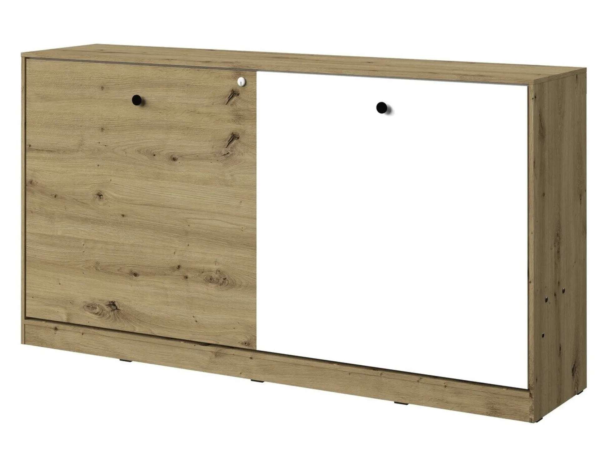 Vægseng Mirelbu 114 (Artisan eg + Hvid + Sort)