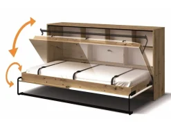 Vægseng Mirelbu 114 (Artisan eg + Hvid + Sort)