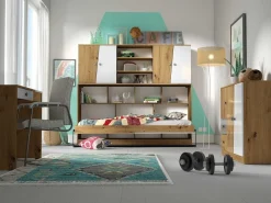 Vægseng Mirelbu 114 (Artisan eg + Hvid)