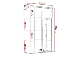 Vægskab Florem (Hvid + Glansfuld hvid + Lyst træ)