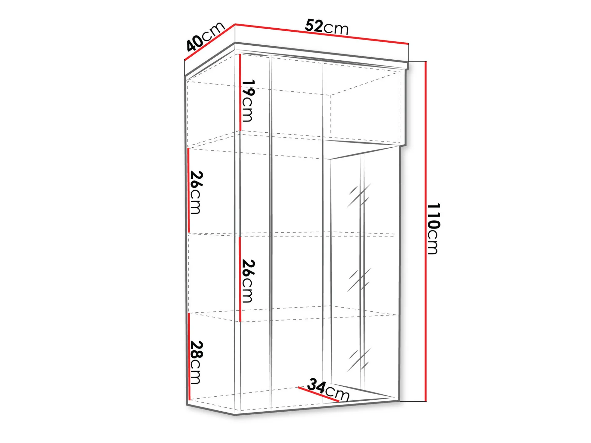 Vægskab Florem (Hvid + Glansfuld hvid + Lyst træ)