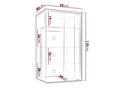 Vægskab Florem I (Hvid + Glansfuld hvid + Lyst træ)