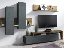 Vægskab Lutiva 101 (Matera grå + Mørk gran)