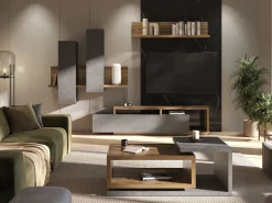 Vægskab Lutiva 101 (Matera grå + Mørk gran)