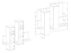 Vægskab Lutiva 101 (Matera grå + Mørk gran)