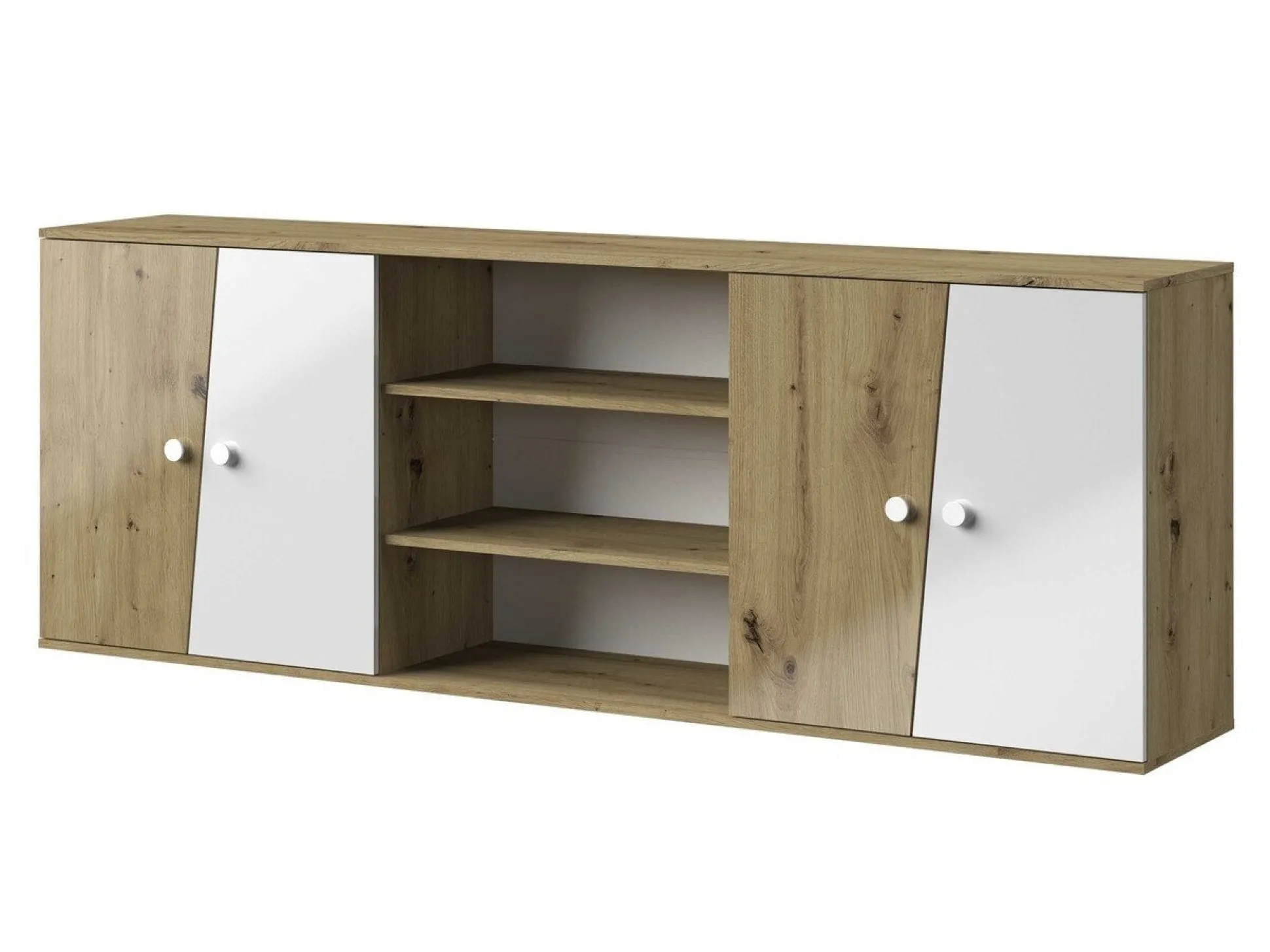 Vægskab Mirelbu 115 (Artisan eg + Glansfuld hvid)