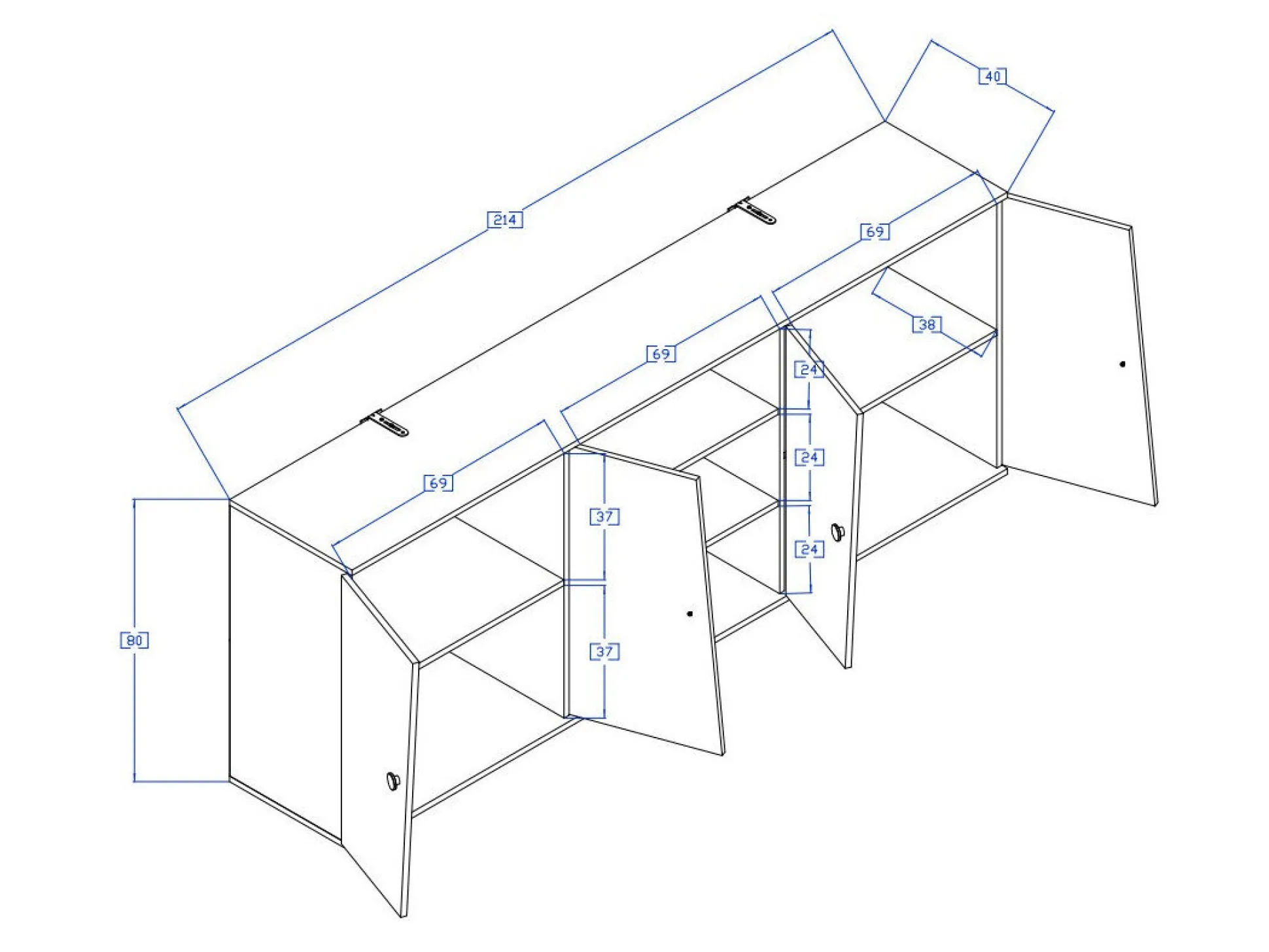 Vægskab Mirelbu 115 (Artisan eg + Glansfuld hvid)
