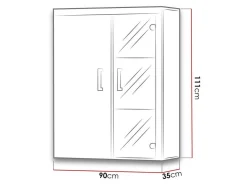 Vægskab Odebeli 101 (Hvid + Glansfuld hvid)
