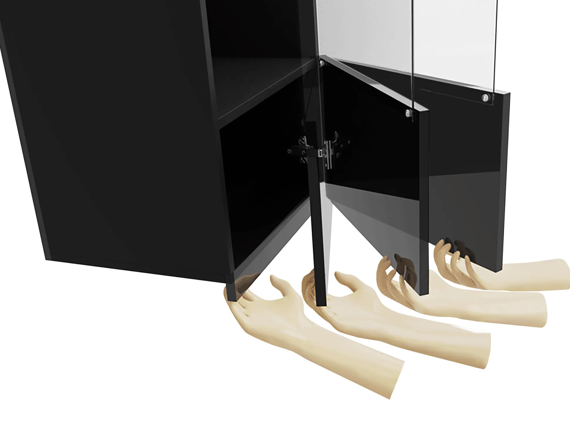 Vægskab Remus I (Sort + Blank sort)