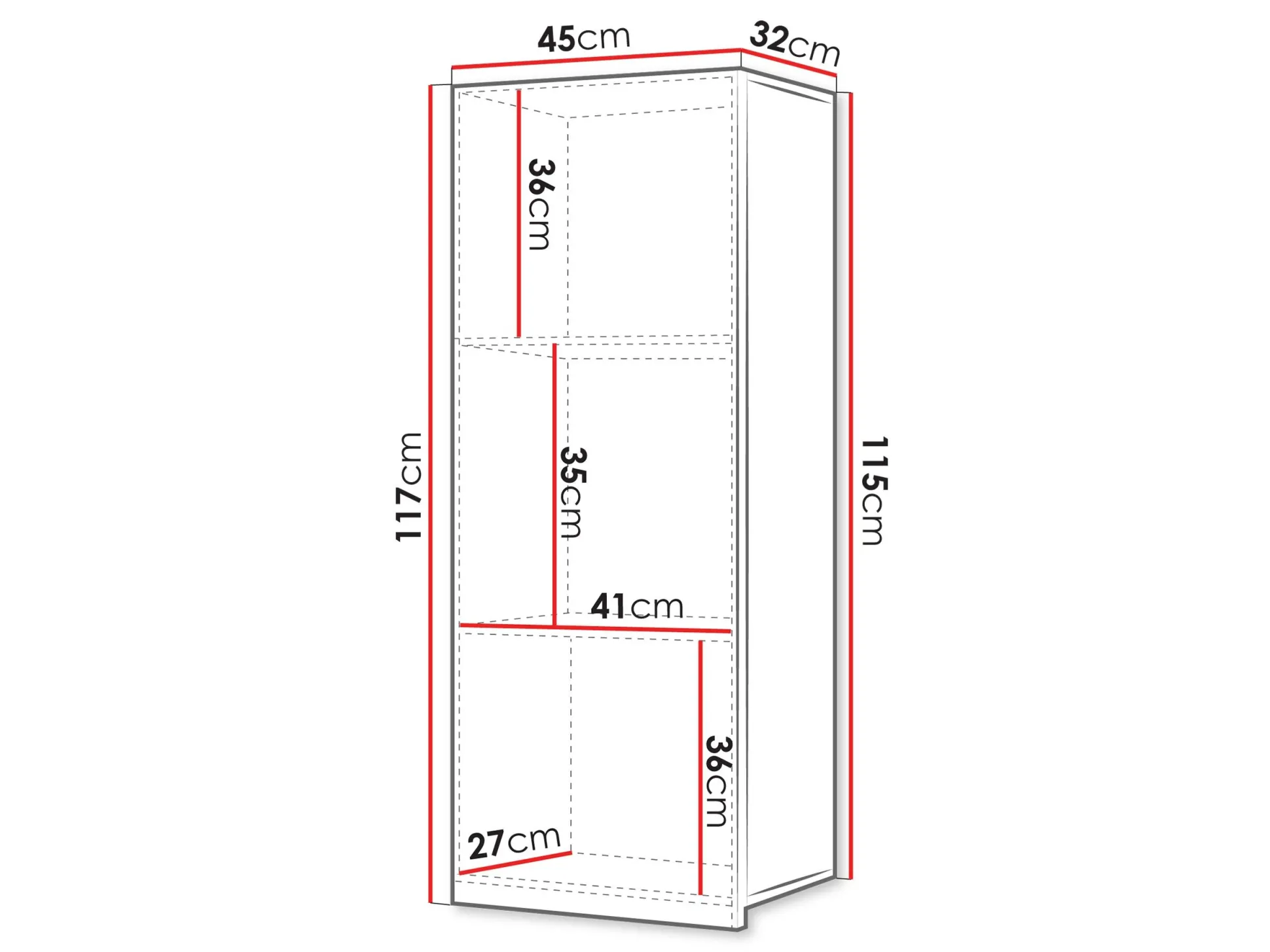 Vægskab Remus III (Sort + Blank sort)